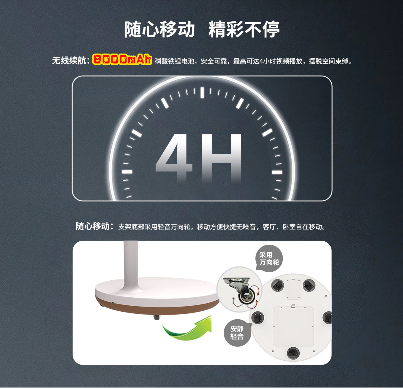 币游AG登录中心科技25寸智由屏闺蜜机内置大容量电池，全屋移动