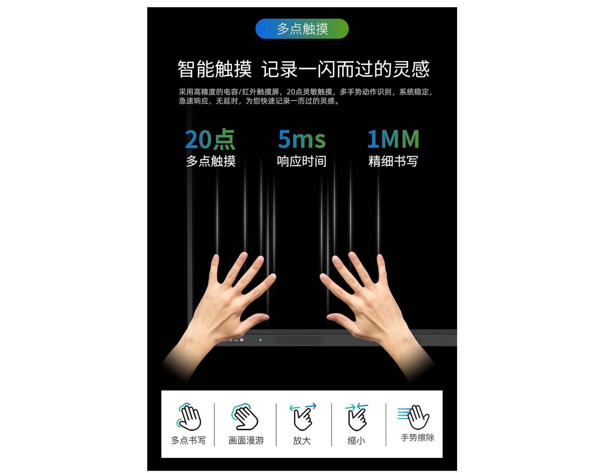 币游AG登录中心科技K12教学一体机20点触控，无延迟